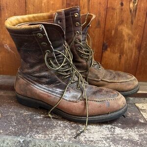 Vintage Men's 9.5 Herman Survivor Leather Lace Up Boots